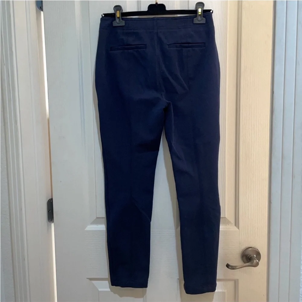 New by Anthropologie Bryson Tapered Pant Trouser Navy Blue Size 4 Office ANTHRO - Picture 3 of 10